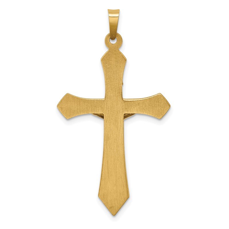 14k Two-tone Polished INRI Crucifix Pendant