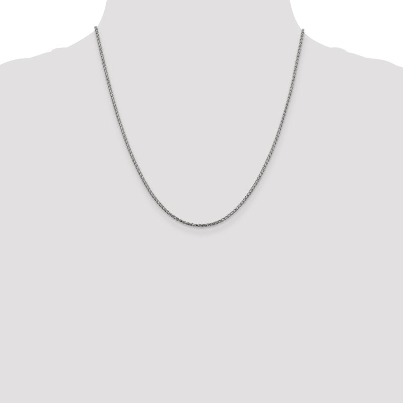 14K White Gold 1.6mm D/C Open Franco Chain