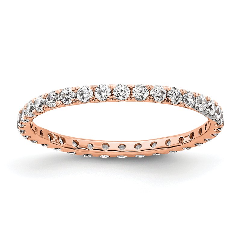 14K Rose Gold 1/2 carat Lab Grown Diamond VS+ F+ Size 4.5 Complete Eternity Band