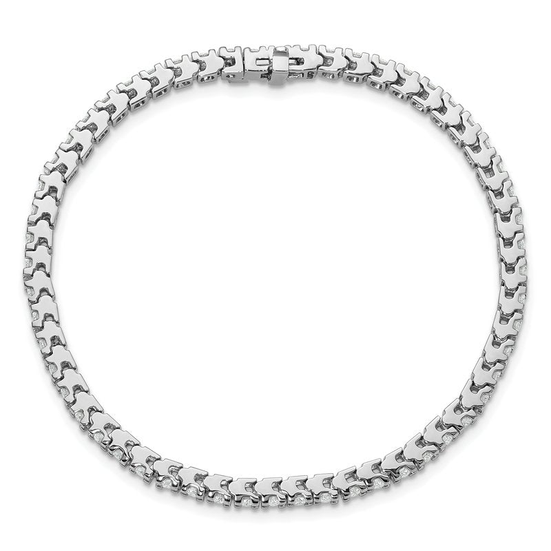 14k White Gold Complete 2.18 carat Round A Diamond 4-prong 7 inch Tennis Bracelet