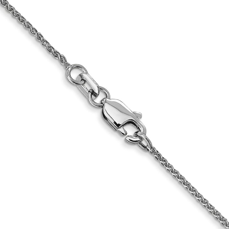 14K White Gold 1mm D/C Spiga Chain Anklet