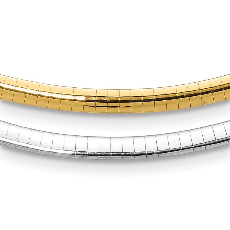14K 4mm Two-tone Reversible Omega Necklace