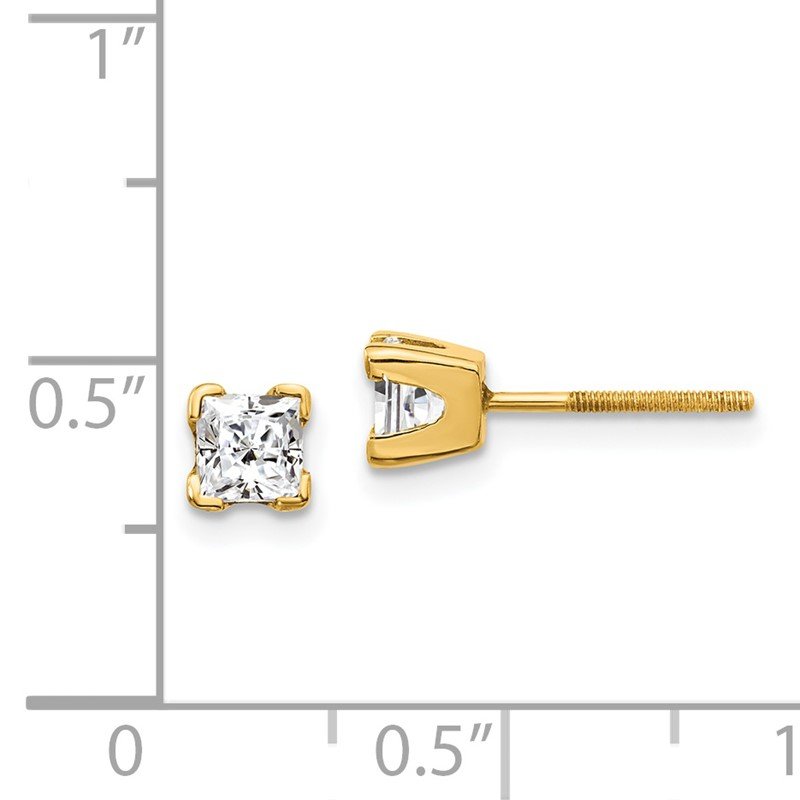 14k AAA Quality Complete Princess-cut Diamond Earrings