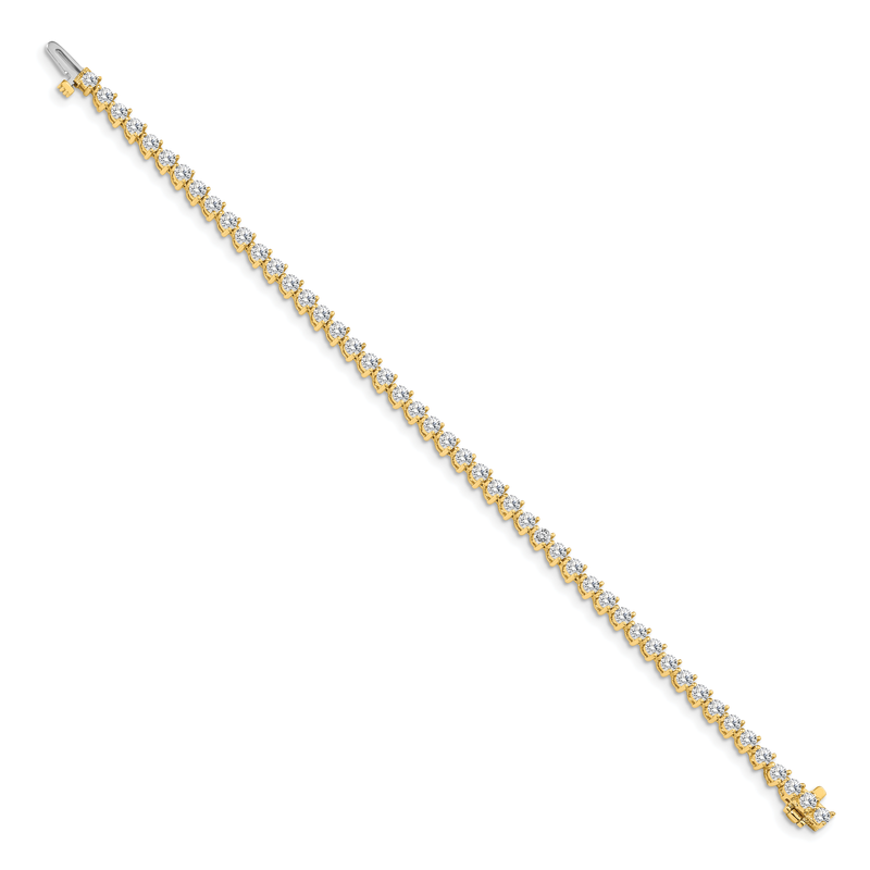 14k Complete 4.3 carat Round AAA Diamond 3-prong 7 inch Tennis Bracelet