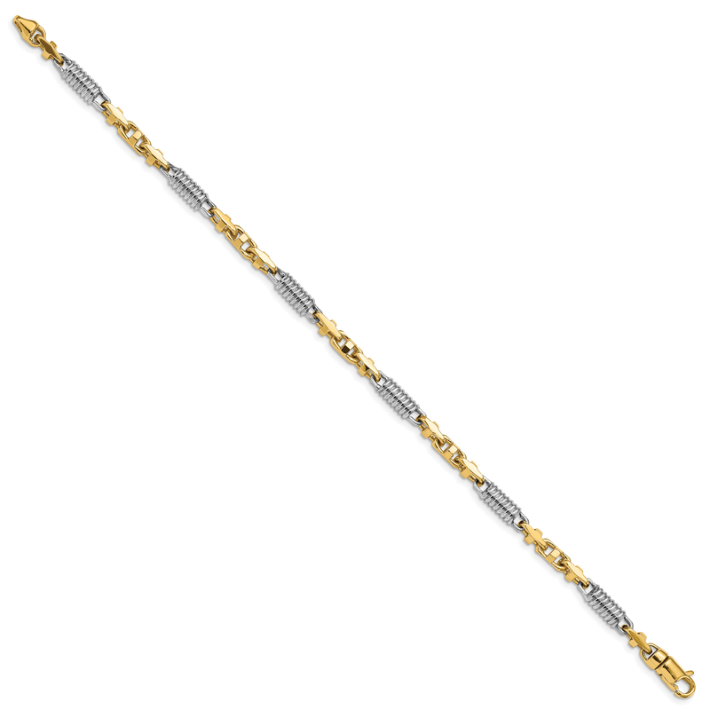 14k Two-tone 18 inch 4.6mm Hand Polished Fancy Link with Lobster Clasp Chain
