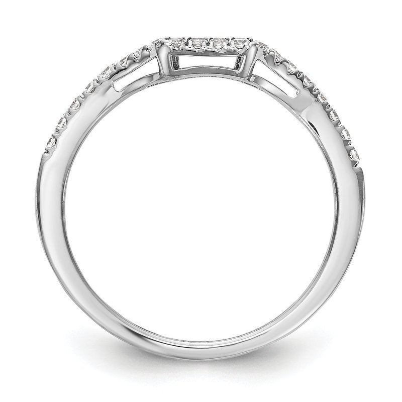 14K White Gold 1/5 carat Lab Grown Diamond VS+ F+ Complete Wedding Band