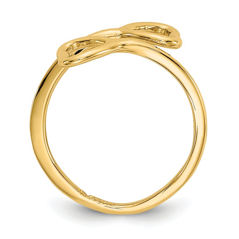 14k Double Heart Toe Ring