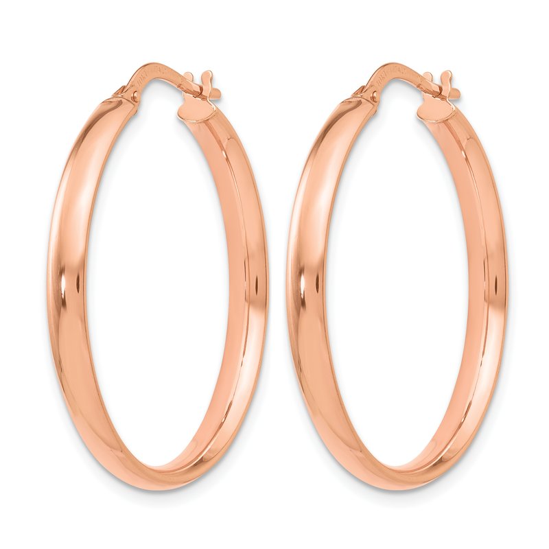 10K Rose Gold Polished Hoop Earrings