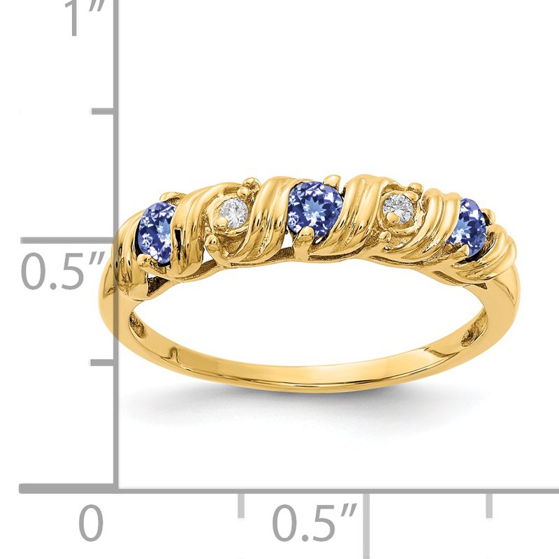 14k 2.75mm Tanzanite AAA Diamond ring