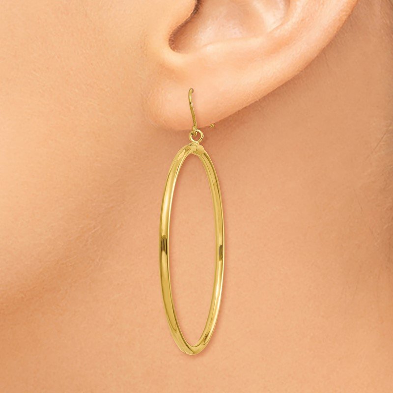 14k Tube Hoop Dangle Earrings