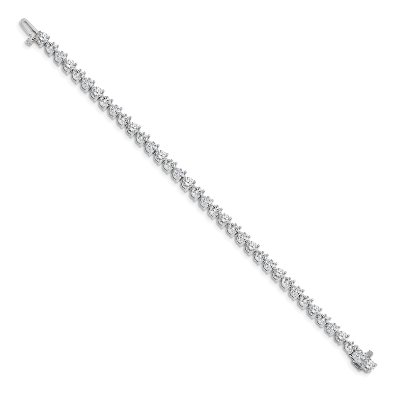 14k White Gold Complete 8.5 carat Round AAA Diamond 3-prong 7 inch Tennis Bracelet
