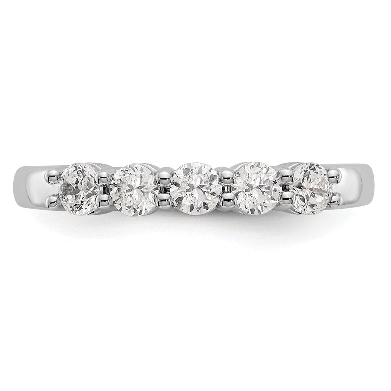 14K White Gold 1/3 carat Lab Grown Diamond VS+ F+ Complete Round Five Stone Ring