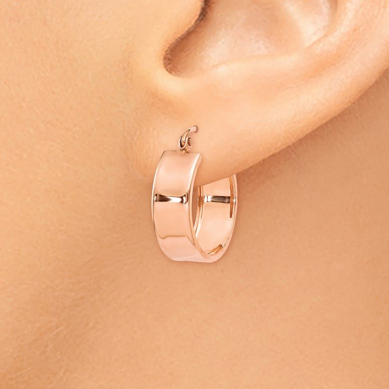 14k Rose Gold Polished Hoop Earrings