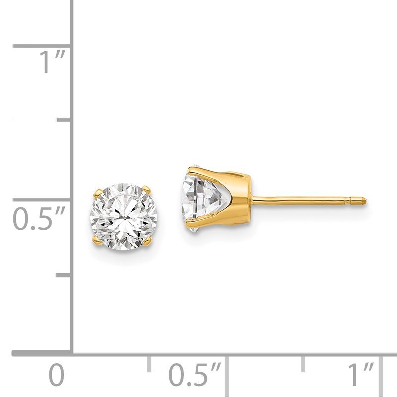 14k 5.5mm Round CZ Stud Earrings