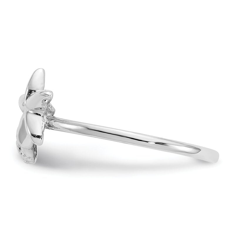 14k White Gold Polished Starfish & Sand Dollar Ring