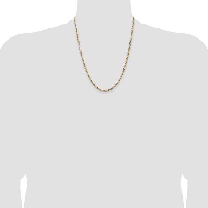 14K 26 inch 3mm Flat Figaro with Lobster Clasp Chain