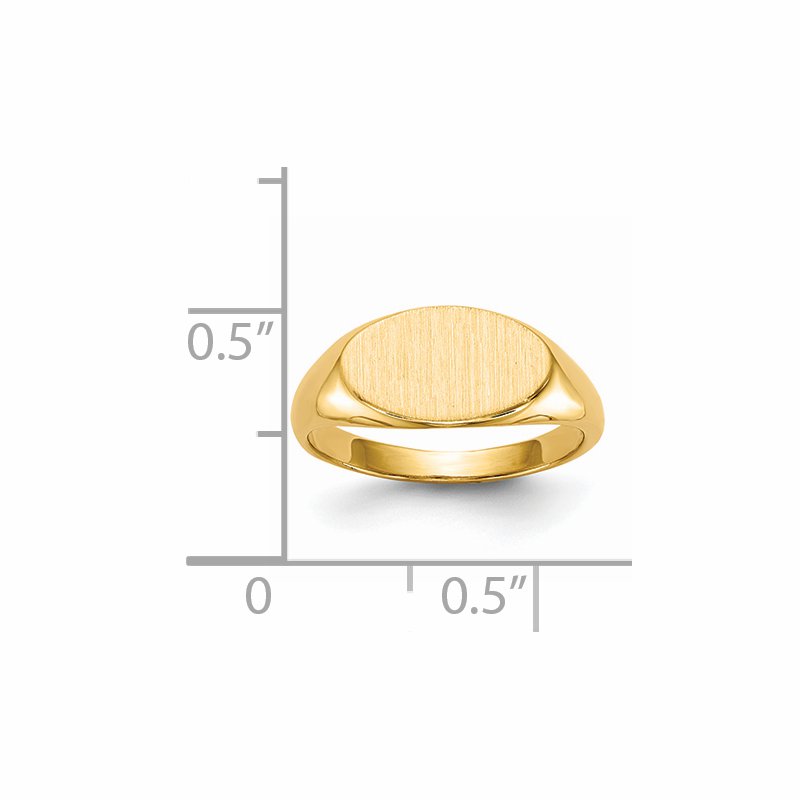 14k 6.5x11.0mm Open Back Child's Signet Ring