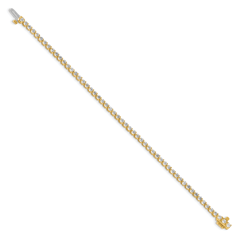 14K Yellow Gold 2 3/4 carat Lab Grown Diamond VS+ F+ Complete Tennis Bracelet