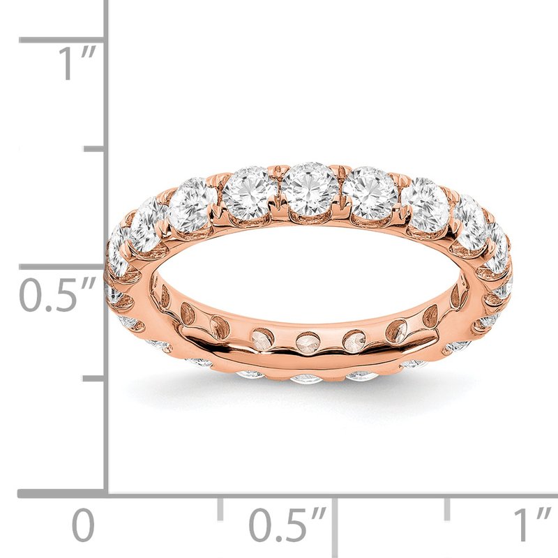 14K Rose Gold 1/2 carat Lab Grown Diamond VS+ F+ Size 4.5 Complete Eternity Band