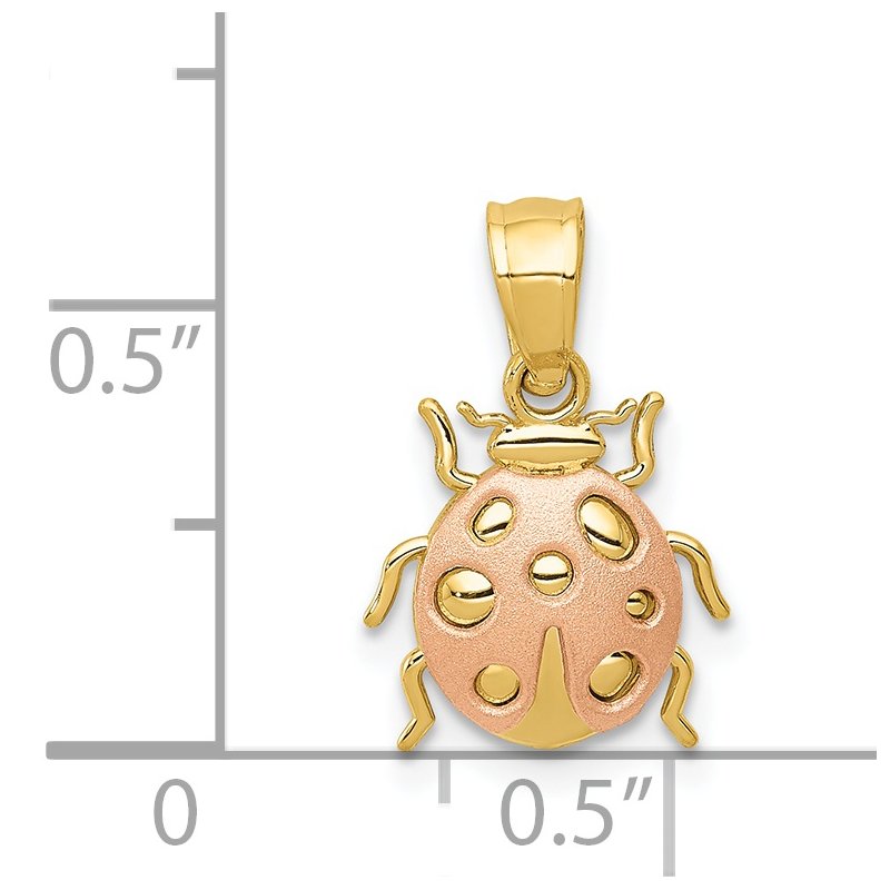 14k Two Tone Ladybug Pendant