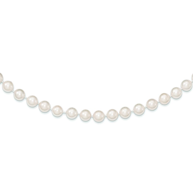 14k 6-7mm White Round Akoya Saltwater Cultured Pearl 16 inch Necklace