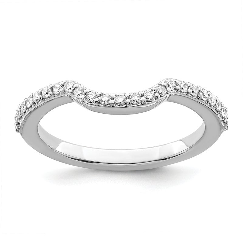 14K White Gold 1/4 carat Lab Grown Diamond VS/SI  D E F  Wedding Band