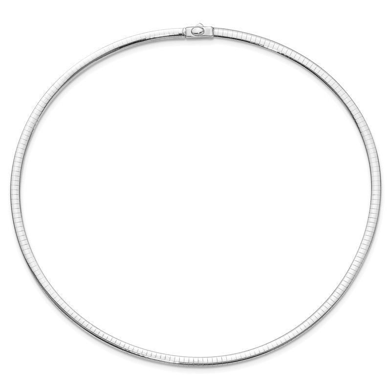 10K 4mm Two-tone Reversible Omega Necklace
