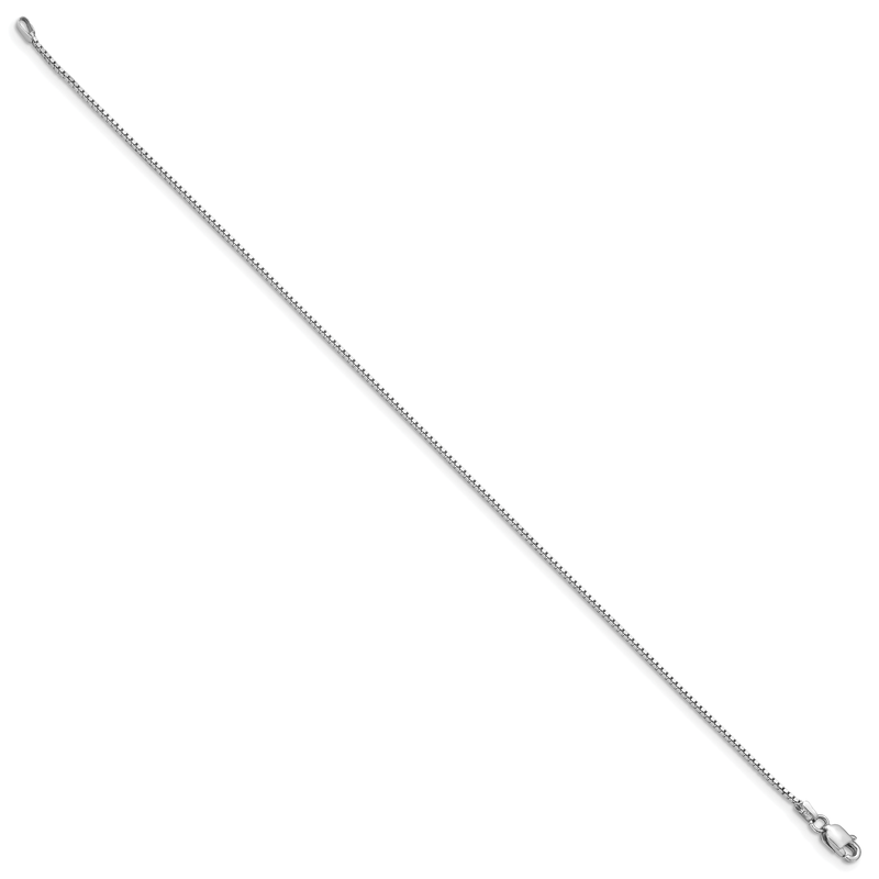 14K White Gold 26 inch .95mm Box with Lobster Clasp Chain