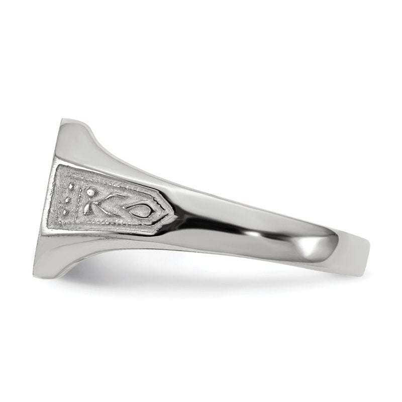14k White Gold 11.0x9.0mm Closed Back Signet Ring
