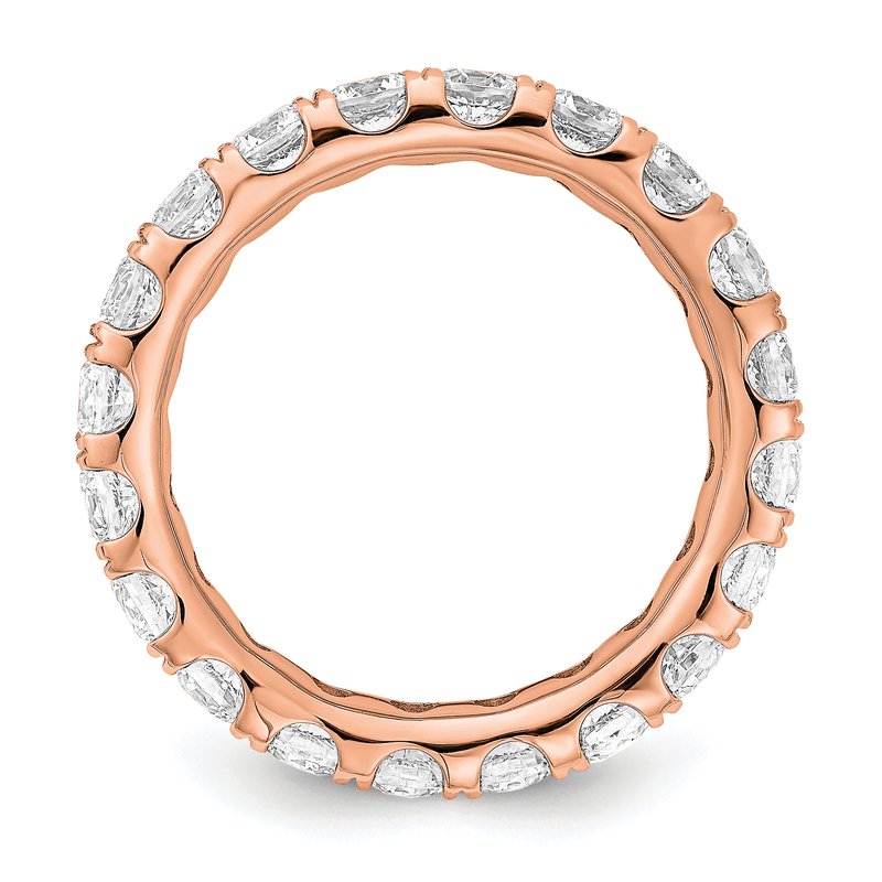 14K Rose Gold 1/2 carat Lab Grown Diamond VS+ F+ Size 4.5 Complete Eternity Band