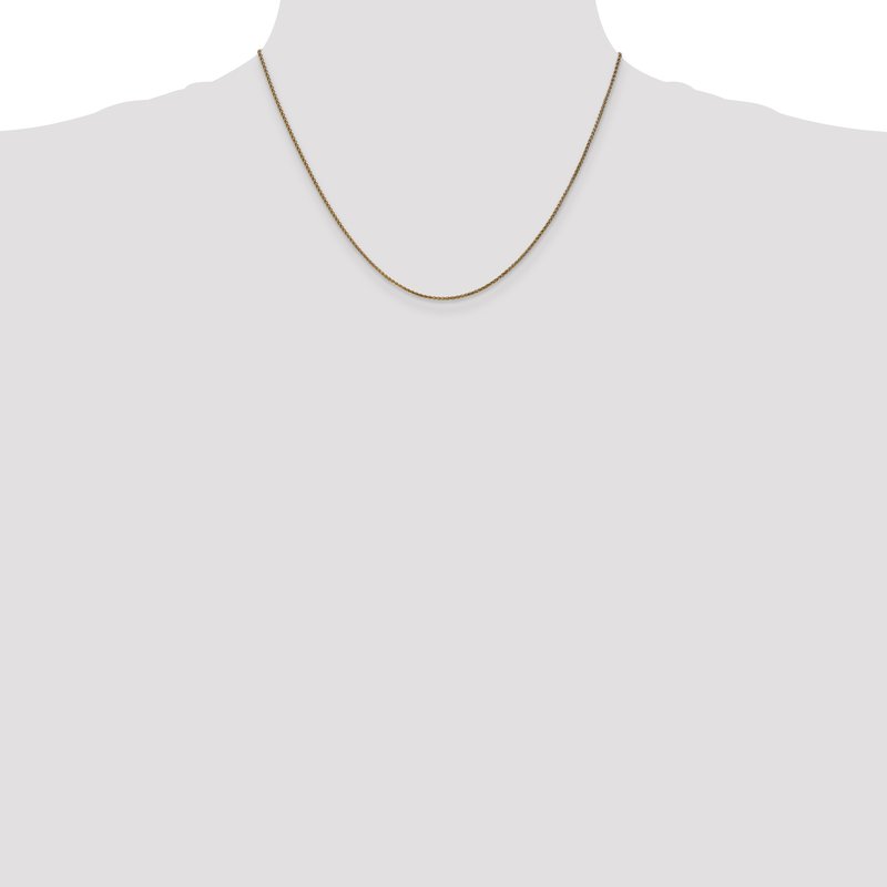 14K 10 inch 1.25mm Diamond-cut Spiga with Lobster Clasp Anklet