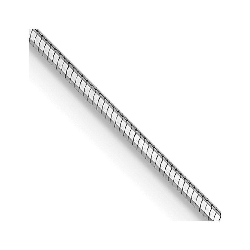 14K White Gold .8mm D/C Octagonal Snake Chain