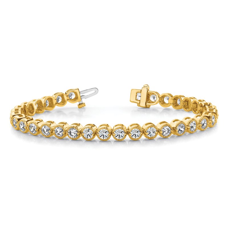 14k Complete 5 carat Round VS Diamond 2-prong 7 inch Tennis Bracelet