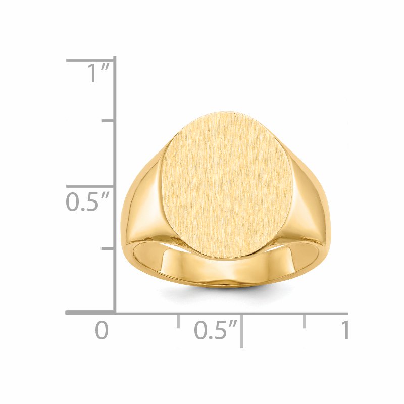 14k 14.0x18.0mm Open Back Mens Signet Ring