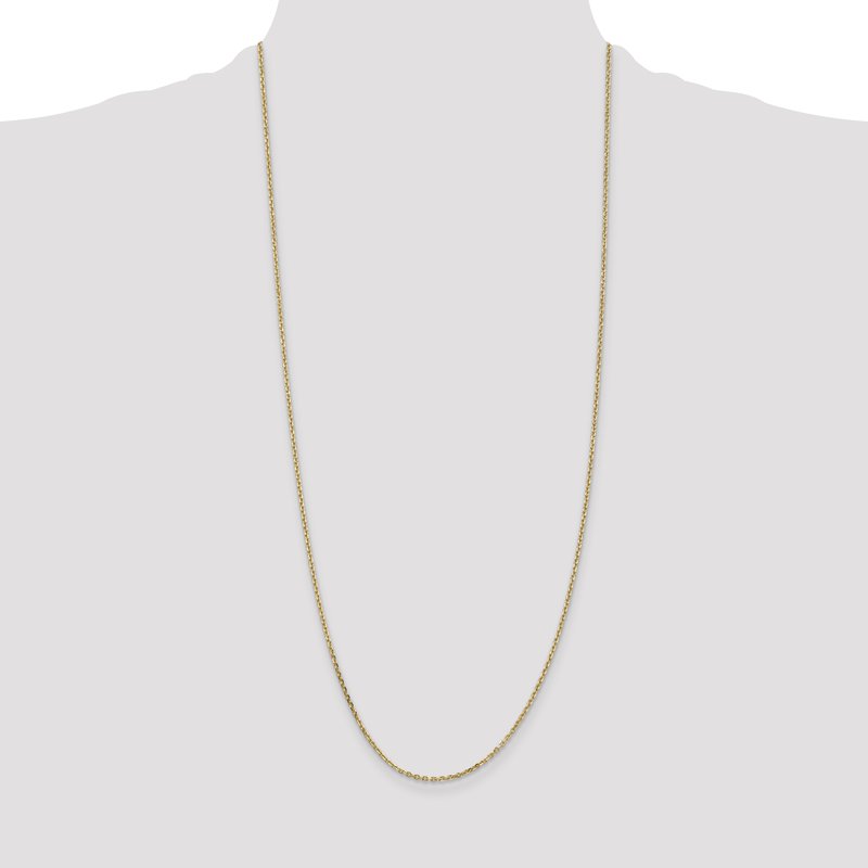 14K 26 inch 1.65mm Solid Diamond-cut Cable with Lobster Clasp Chain
