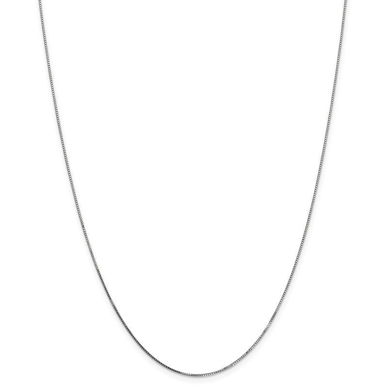 14K White Gold 14 inch .7mm Box with Spring Ring Clasp Chain