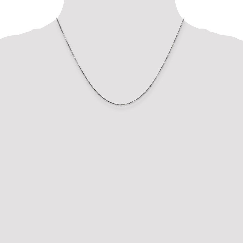 14K White Gold 14 inch .7mm Box with Spring Ring Clasp Chain