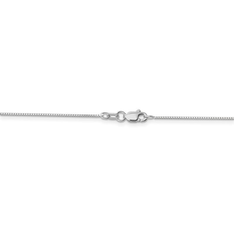 14K White Gold 14 inch .7mm Box with Spring Ring Clasp Chain