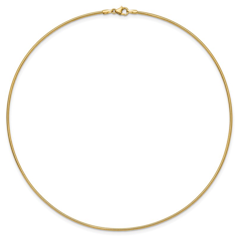 14K Polished 1.4mm 16 inch Round Omega Necklace