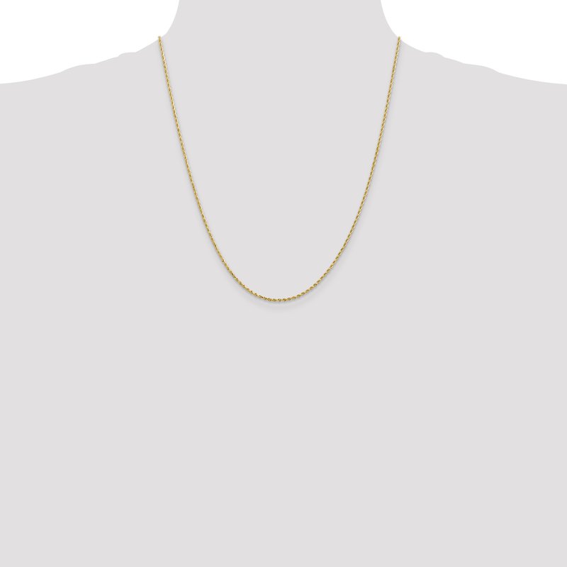 14K 1.5mm Diamond-Cut Rope Chain Anklet