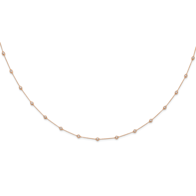14K Rose Gold 3/8 carat Lab Grown Diamond VS+ F+ Complete 7 Station 7 in Bracelet