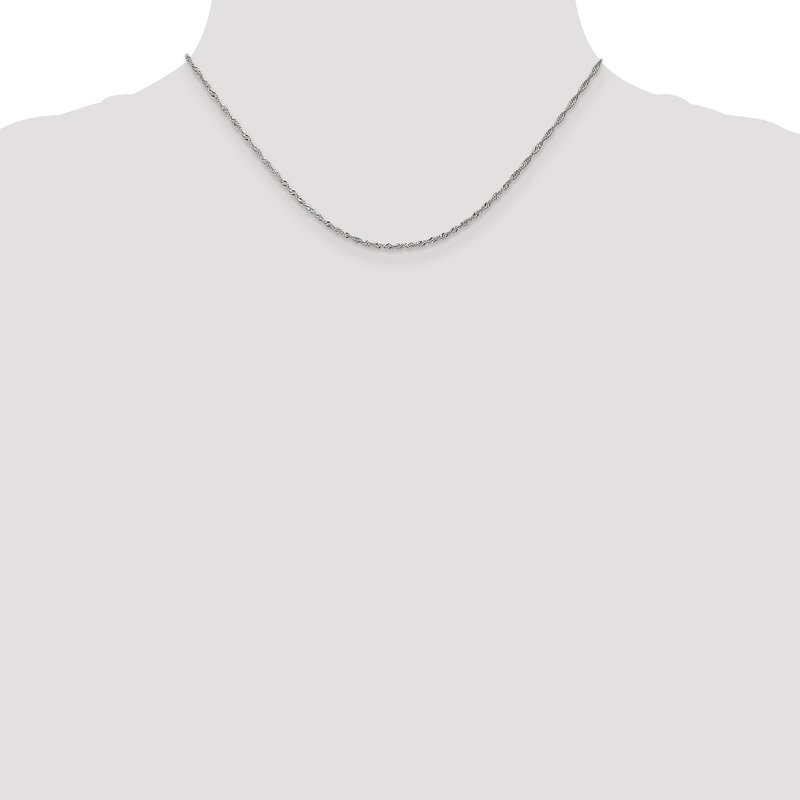 14K White Gold 1.3mm Singapore Chain
