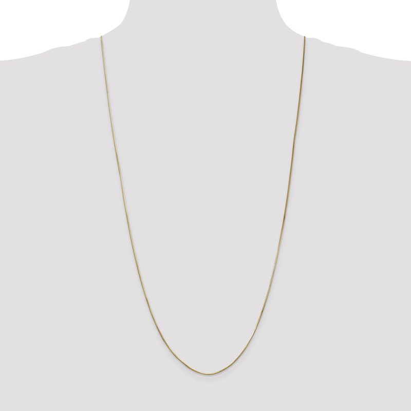 14K 10 inch .8mm Octagonal Snake with Lobster Clasp Anklet