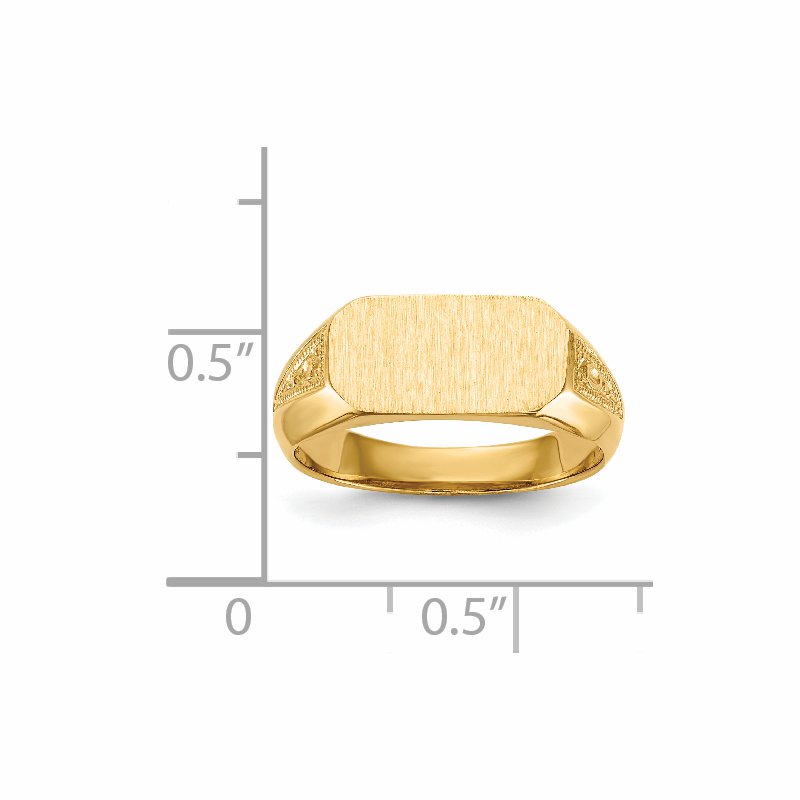 14k 12.5x6.0mm Open Back Signet Ring