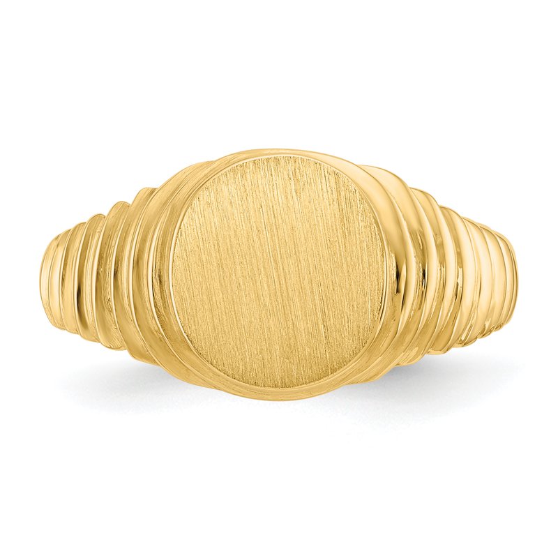 14k 10.5x9.5mm Open Back Mens Signet Ring