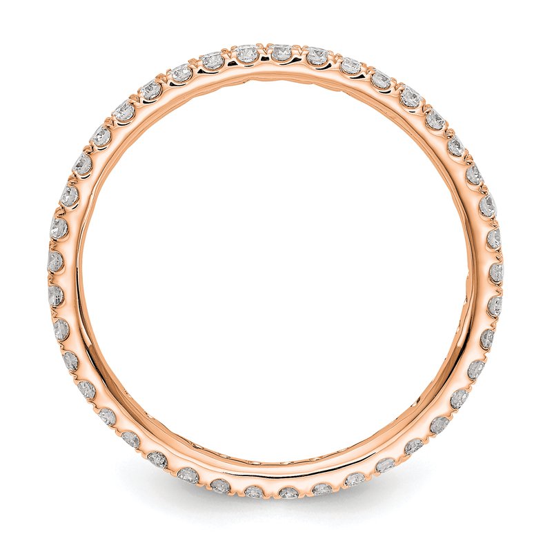 14K Rose Gold 1/2 carat Lab Grown Diamond VS+ F+ Size 4.5 Complete Eternity Band