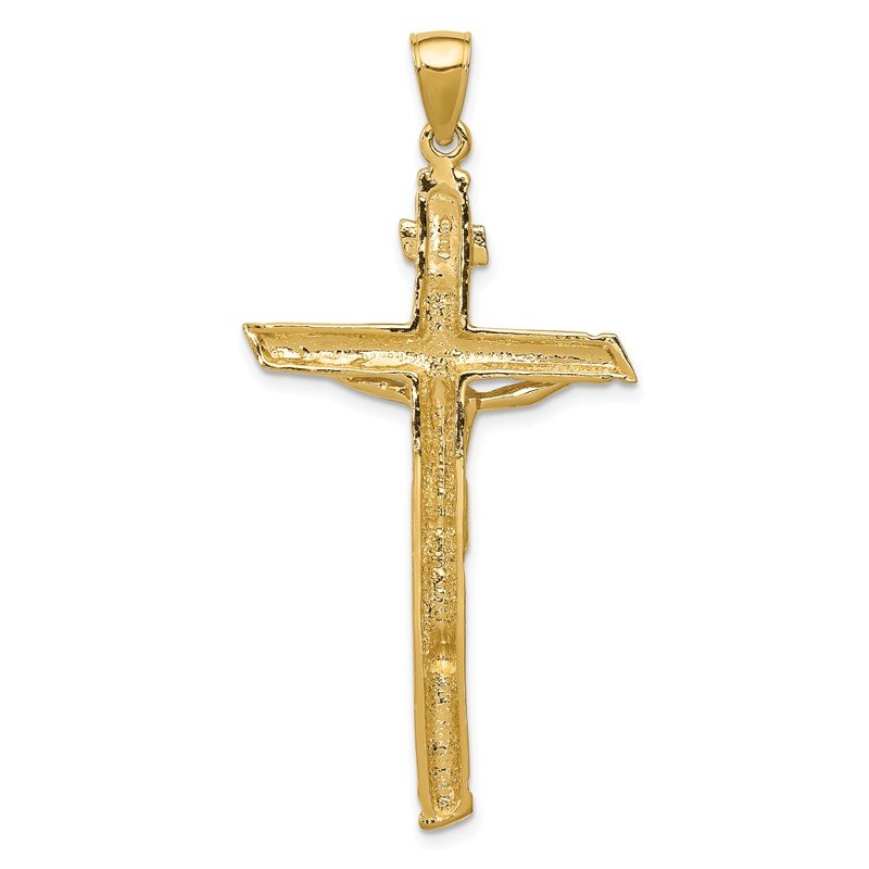 14k Textured Tree INRI Crucifix Pendant