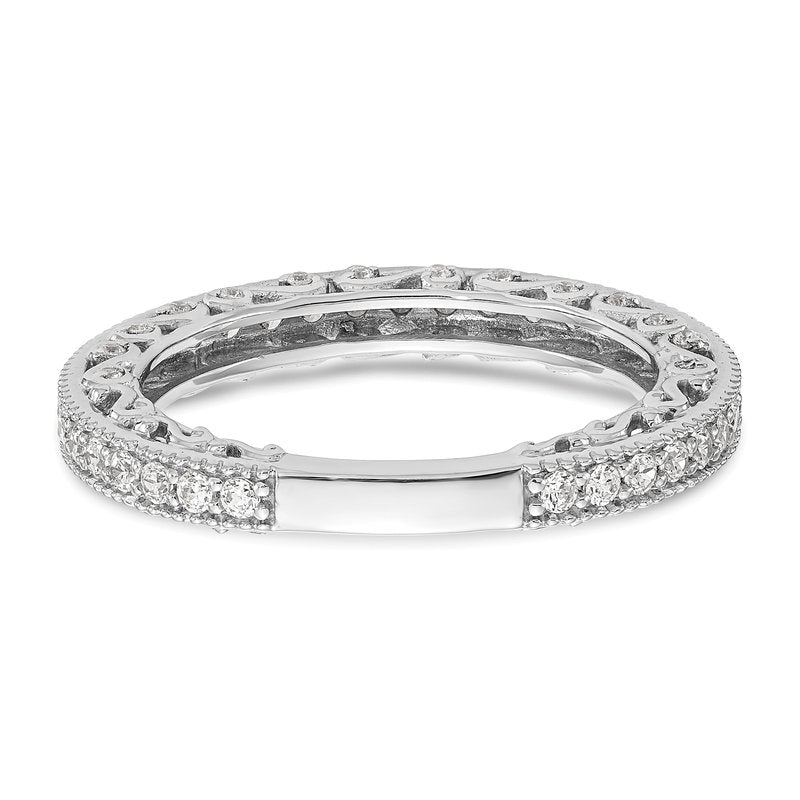 14K White Gold 1/2 carat Lab Grown Diamond VS/SI  D E F  Wedding Band