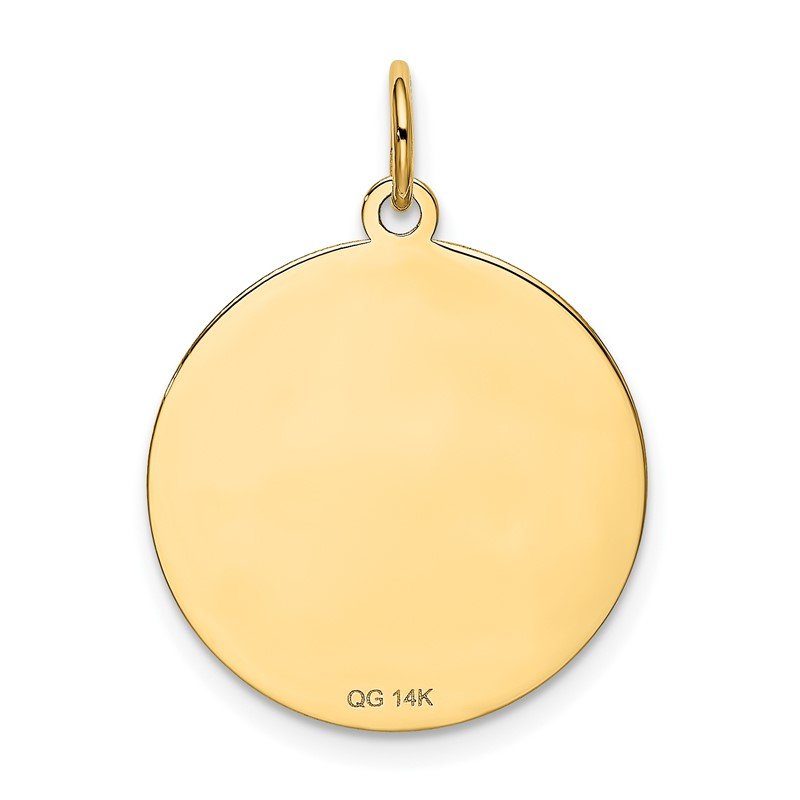 14k PUG 20mm Engravable Disc Dog Charm