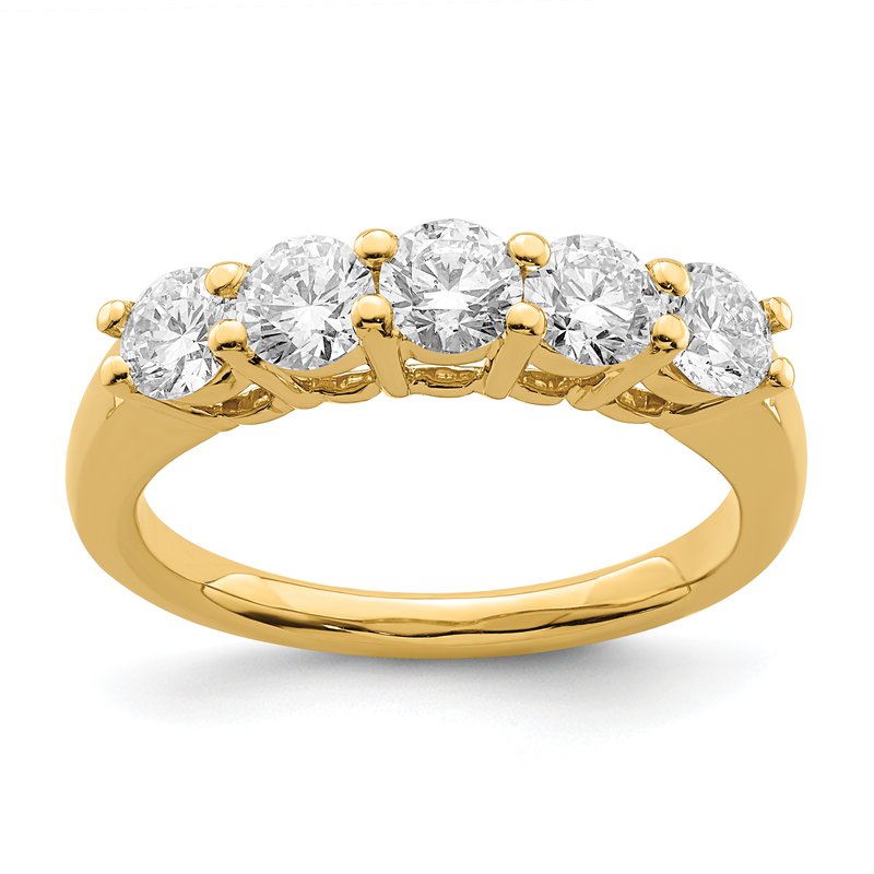 14K White Gold 1/2 carat Lab Grown Diamond VS/SI  D E F  5 Stone Ring